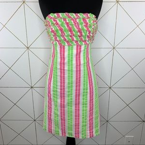 Lilly Pulitzer Strapless Tie Back Shift Dress Size 0